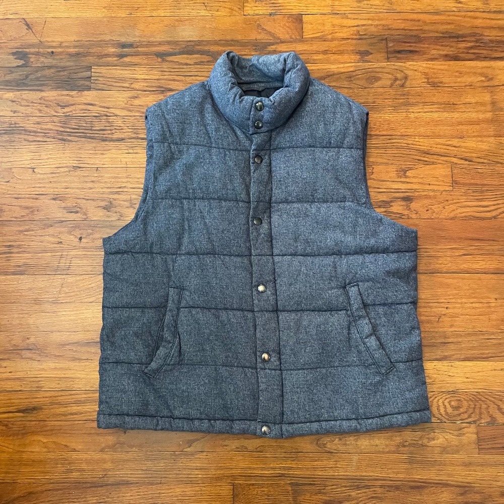 Banana Republic Men's Quilted Heather Blue Vest Size XL